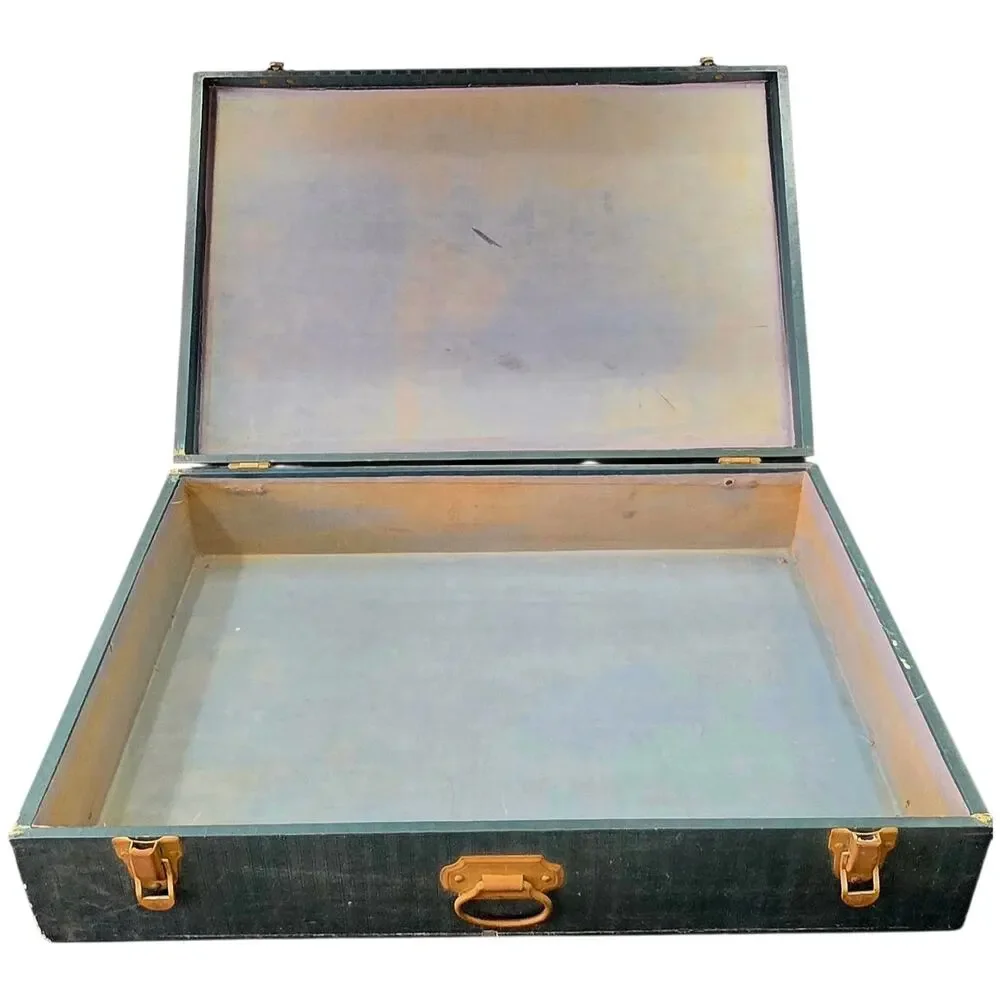 Vintage 1930s Salesman Sample Case Antique Industrial Wood Display Box Green...
